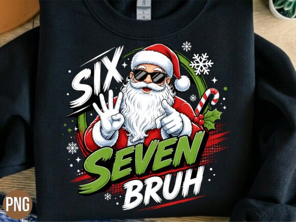 Download Cool Santa Six Seven Bruh PNG Tshirt - Six seven bruh Collection