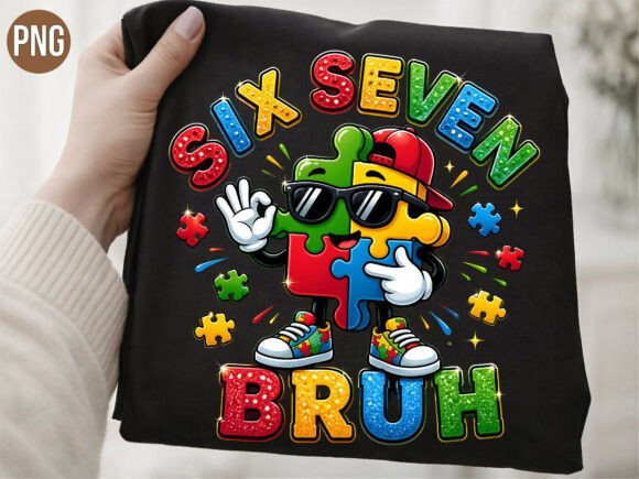 Download Six Seven Bruh Autism Puzzle Piece PNG - Premium Resources