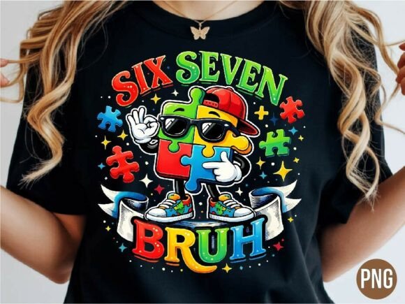 Download Six Seven Bruh Autism Puzzle PNG T-shirt - Premium Resources