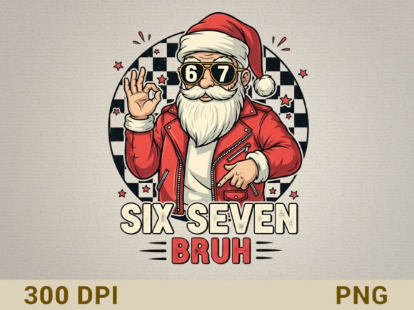 Download Cool Santa Six Seven Bruh 67 Trend PNG - Six seven bruh Collection